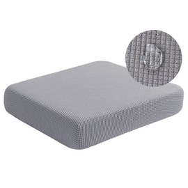 NC HOME Water Repellent Couch Cushion Covers, High Stretch Sofa Cushion Slipcovers Furniture Protector for Living Room, Washable Sofa Seat Slipcover, 1 Seater Settee (Chair Cushion, Light Gray)
