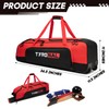TYRONAL Baseball Bag with Wheels for 4 Bats,Soft Rolling Baseball