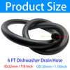 6FT Dishwasher Discharge Hose - 7/8" ID, 1.18Inch OD Nitrile