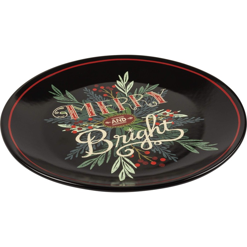 Primitives By Kathy 108259 Merry and Bright Plate, 12-inch Diameter,