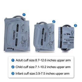 CONTEC Fully Automatic Blood Pressure Monitor Upper Arm Cuff 3 Mode 3 Cuffs Electronic Sphygmomanometer 300 Sets Memory