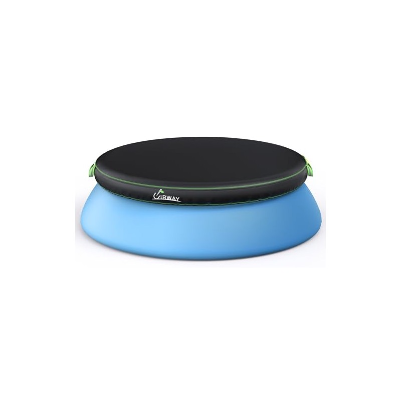 UIRWAY 10FT Round Pool Cover, Inflatable Pool Covers for Above