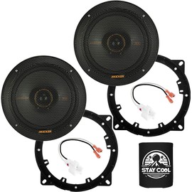 KICKER Speakers 6.5 inch for Hyundai Sonata 2018-2019 Upgrade Kit - Pair of KS Series with Adapters and Harness, Coaxial 6 1/2 Car Audio Front or Rear Door Speaker KSC650, 51KSC6504