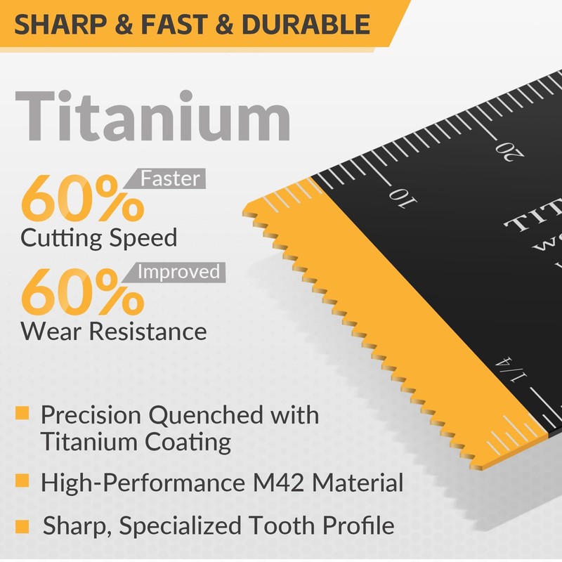 Bionso 20PCS Titanium Oscillating Tool Blade Cuts Metal and Wood,
