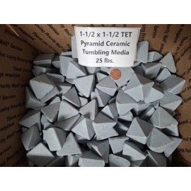 Vibra Finish Company 1-1/2 x 1-1/2 TET Pyramid Ceramic Vibratory  Tumbling Media 25 LBS