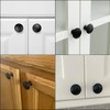 12 Pack Black Round Cabinet Hardware Knobs 1.18 Inch Flat