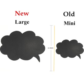 Large Blank Photo Booth Props Signs, 11pcs Large Writable Chalkboard Photo Booth Props with Chalk and Sticks, Tvorvik Blank Speech Bubble Signs, Suit for Wedding Party, Birthday Party, Baby Shower