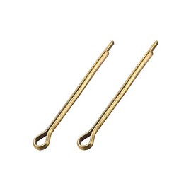 sourcing map Split Cotter Pin - 3mm x 40mm (1/8 inch x 1 37/64 inch) Solid Brass 2-Prongs Gold Tone Fastener Clip Key 2Pcs