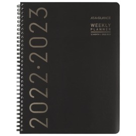 AT-A-GLANCE 2022-2023 Planner, Weekly & Monthly Academic, 8-1/4" x 11", Large, Contemporary Lite, Black (7057XL0523)