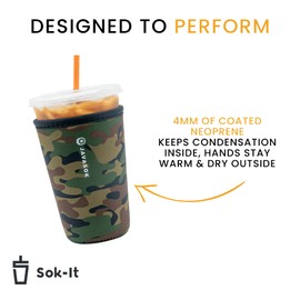 Sok It Java Sok Iced Coffee & Cold Soda Insulated Neoprene Cup Sleeve (Rollin' with my Gnomies, Small: 16-20oz)