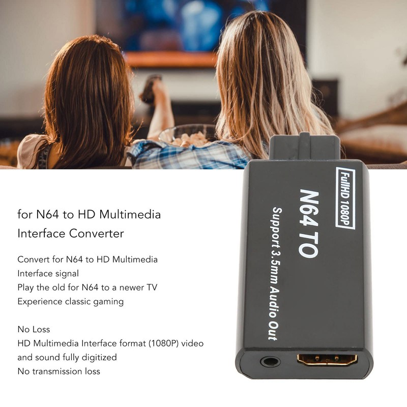 N64 to HDMI Converter, 1080P Video Game Adapter with 3.5mm
