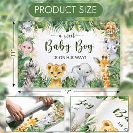 50 Pieces Paper Placemats for Safari Baby Shower, 11"x17" Jungle Animals Disposable Table Place Mats, Wild Animals Baby Shower Decorations