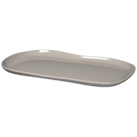 Carlisle FoodService Products Stadia Resuable Plastic Platter for Home and Restaurant, Melamine, 13 x 7 Inches, Greige, (Pack of 12)