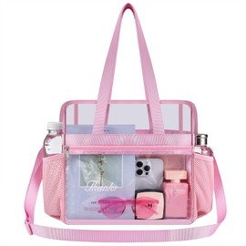 USPECLARE Clear Tote Stadium Approved, Security Travel & Gym Clear Bag for Work Sports Games Concerts