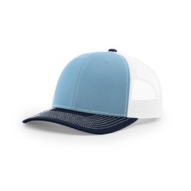 Joe's USA Richardson 112 Trucker Hat - Premium Adjustable Snapback Hats-OSFM-Columbia Blue/White/Navy