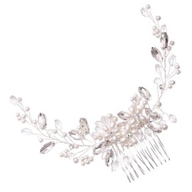 Baluue 1pc Delicate Alloy Hair Comb Rhinestones Elegant Headdress for Weddings and Special Occasions Suitable Hair Accessory for Brides and Parties