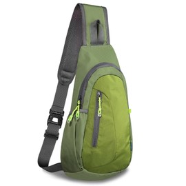 TITECOUGO Lightweight Chest Bag Small Shoulder Bag Lightweight Crossbody Backpack for Men Women and Children Shoulder Bag for Sports and Outdoor Use, Army Green / Grass Green