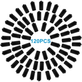 Cjueiom 120pcs Black Rubber End Caps, 9.5mm / 3/8 inch ID Round Rubber Protectors, Vinyl Bolt Covers for Screws, Tubes, Cables, Wires, Cyling