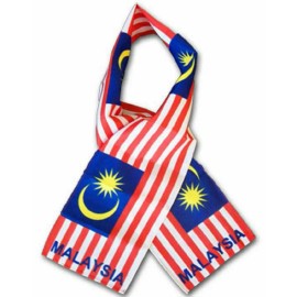 RFCO Malaysia Country Lightweight Flag Printed Knitted Style Scarf 8"x60"