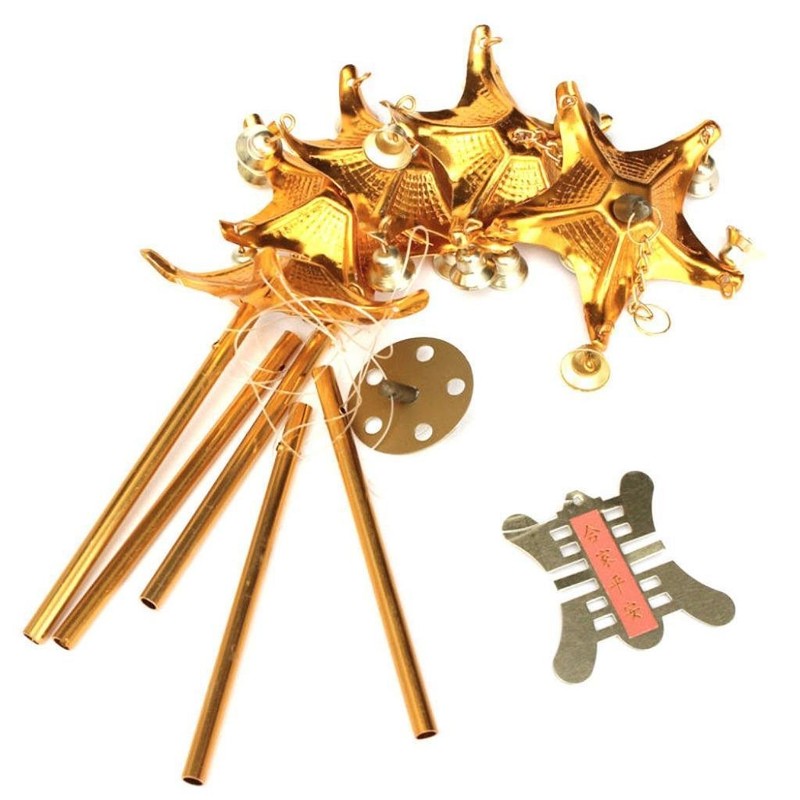 Chinese Feng Shui Lucky Brass Pagoda Wind Chime Great Help