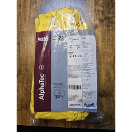 Ansell (12 Pairs) Ansell Magid Comfort Flex Flock-Lined Latex Gloves Yellow Size 8