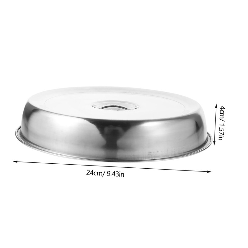 Healeved 2Pcs Stainless Steel Steak Cover, 24cm Round Griddle Dome,