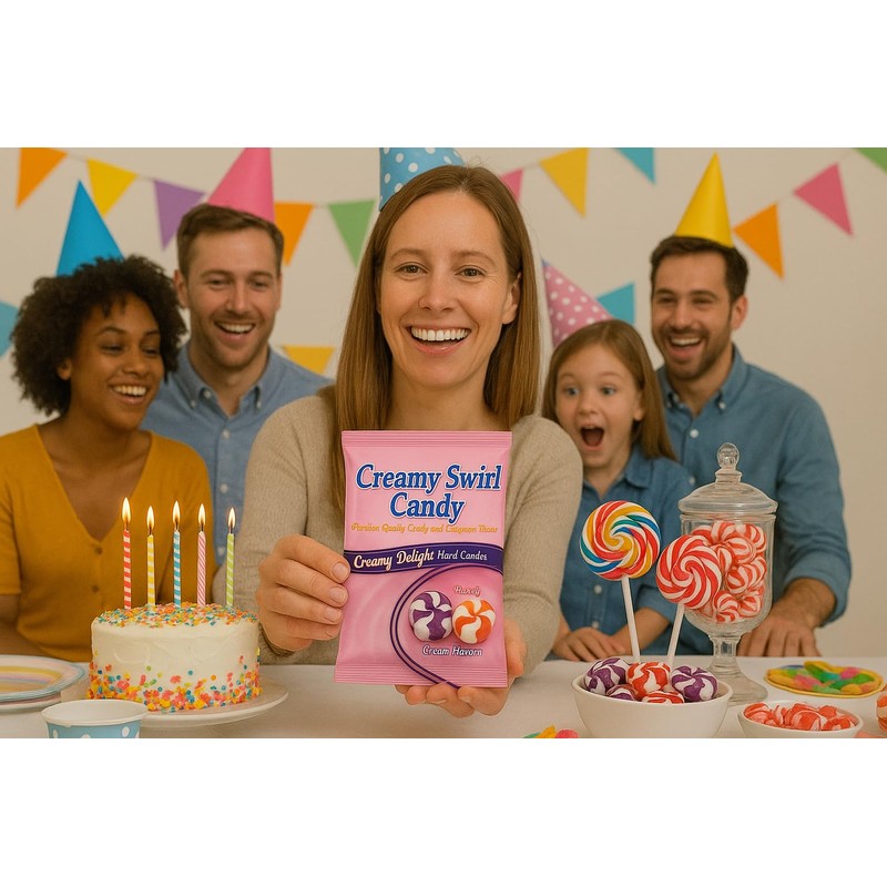 Creamy Swirled Hard Candy – Strawberry Peach & Blackberry Flavors