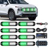 Nilight 8PCS Led Strobe Lights with Controller 12V 24V Sync