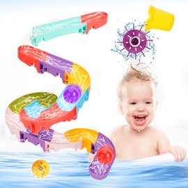 Bath Toy Bath Toy from 2 3 4 5 6 Years DIY Marble Run Larger with Water Wheel Suction Cups Children Bath Toy Baby Marble Run Water Toy Toddler Shower Toy Children Baby Gift