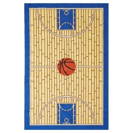 Furnish my Place 695 Basketball Blue Kid Play Area Rug for Bathroom, Playroom & Kindergarten Classroom, Basketball Court, Blue (4'5"x6'9")