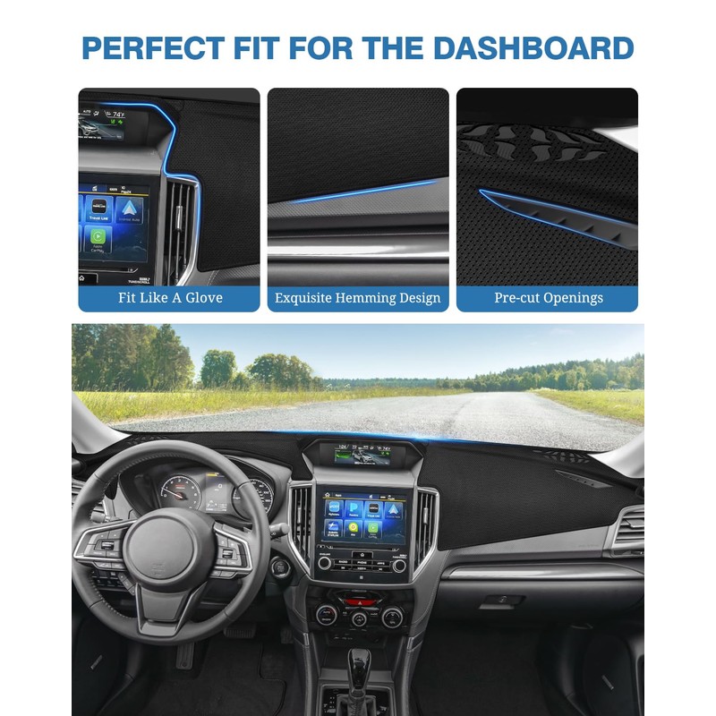 FIILINES Dash Cover for Subaru Forester 2019-2024 Dashboard Mat Dash