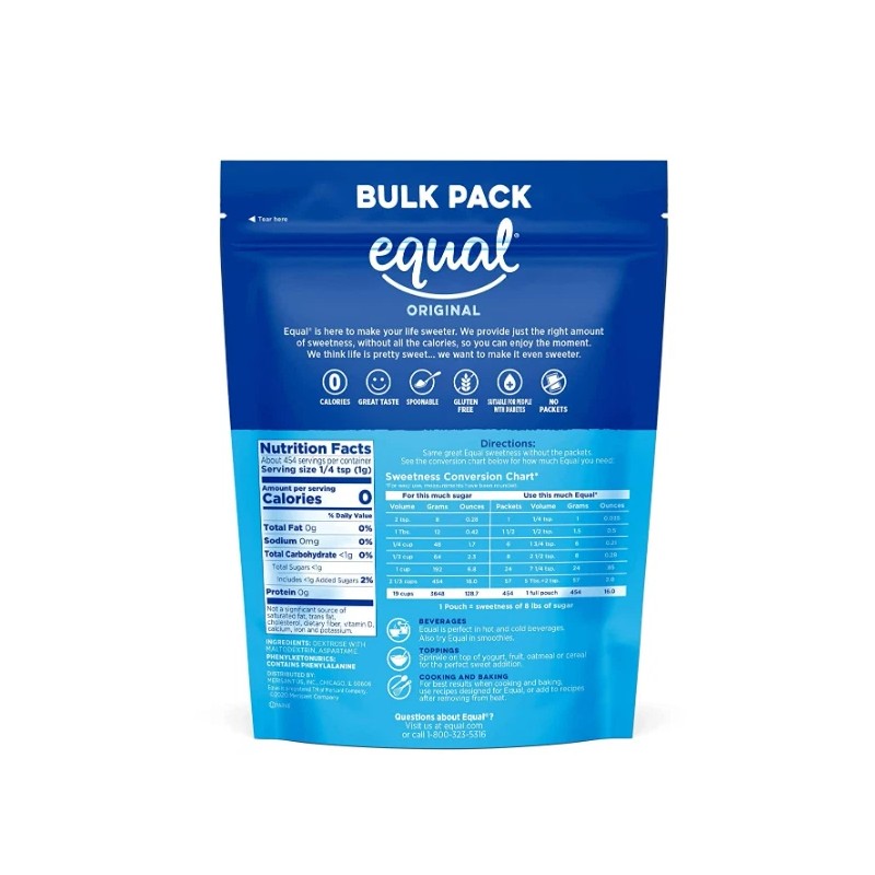 EQUAL 0 Calorie Sweetener, Powdered Aspartame and Acesulfame-K Sweetener, Zero