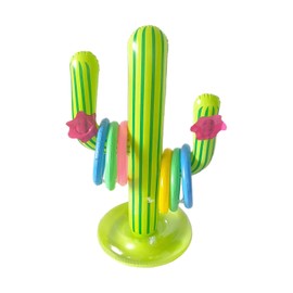 Aufblasbarer Kaktus Mit 6 Ringen, Ringwurfspiel Für Kinder, Pool Spielzeug Für Sommerparty, Outdoor Und Wasser, Lustiges Aufblasbare Palme Wurfspiel Für Geburtstag Und Strandspiele