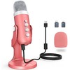 Micro USB, k66 Pink Microphone condensateur Cardiode pour PC Smartphone