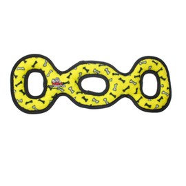 TUFFY- World's Tuffest Soft Dog Toy - Ultimate 3Way Tug Yellow Bone - Squeakers - Multiple Layers. Made Durable, Strong & Tough. Interactive Play (Tug, Toss & Fetch). Machine Washable & Floats