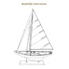 SAILINGSTORY Wooden Sailboat Decor Yacht Model Ship with Antique Finish