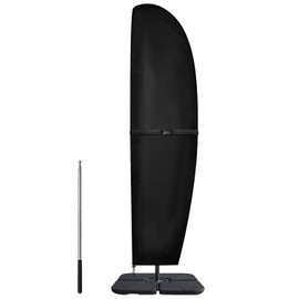 Dokon Parasol/Umbrella Protective Cover With Rod, Large, Waterproof, Windproof, UV-Resistant, Heavy Duty, Tear Resistant 600D Oxford Fabric, Black