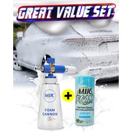 MJJC Foam Cannon S V3.0 (Thicker Snow Foam Technology) with 1/4 Inch Quick Connector for Pressure Washer Foam Soap(20 fl oz) Kit