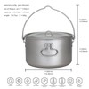 TiTo Titanium 1950ml Outdoor Titanium Pot with Lid Folding Bail