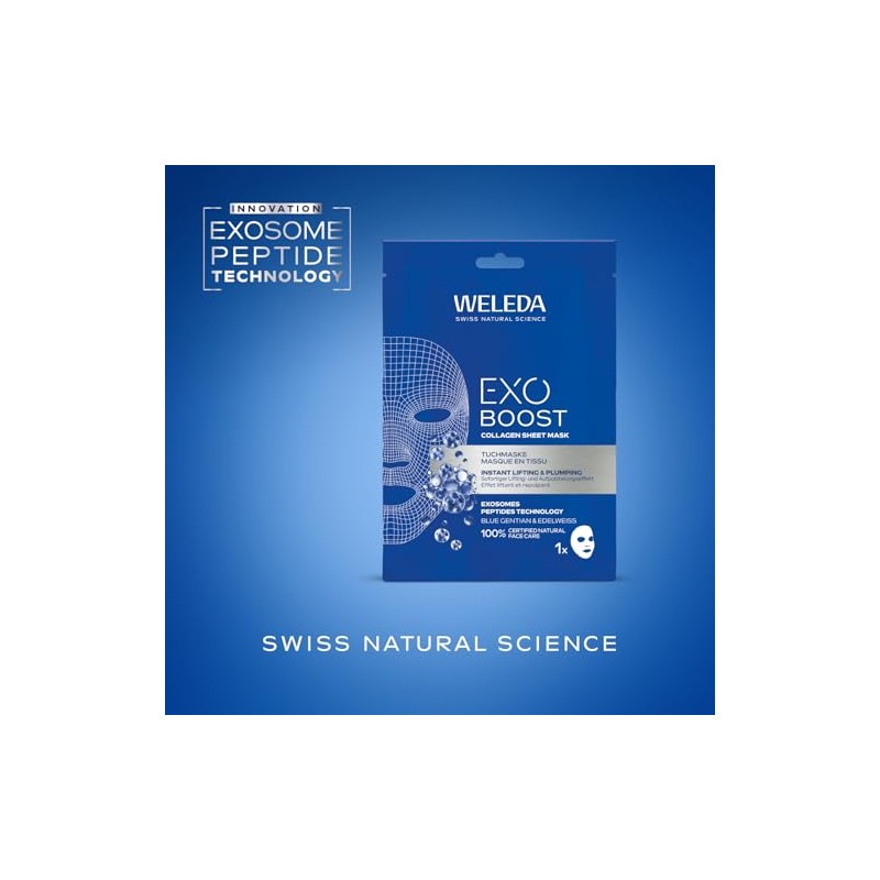 WELEDA Bio Exo Boost Collagen Cloth Mask Blue Gentian -