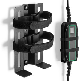 etterr | Electric Car Charging Station Stand | 100% Steel | Made in the European Union | 17 x 10 cm | Electric Car Charger Holder | Car Accessories | Cable Organizer (1, Black)