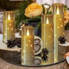 Wondise Flameless Flickering Candles with Embedded Star String Remote and