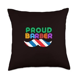 Proud Barber Barbershop haircut clippers scissors Fade Raxor Throw Pillow