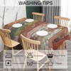 Beabes Tablecloth Grunge Wood, Retro Wooden Plank Brown Rectangular Table