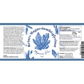 KALA HEALTH Pure Magnesium Bisglycinat Pulver - Magnesiumbisglycinat 200mg Elementares Magnesium pro gramm - Ohne Magnesiumstearat
