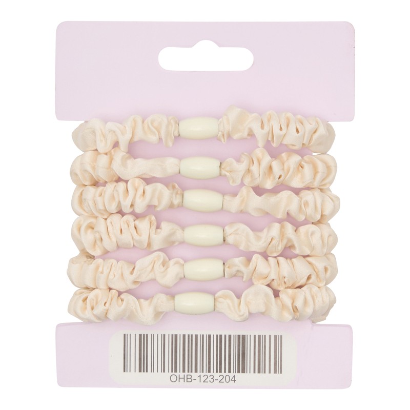 Oz Essentials Small Scrunchie 6 Pack - Cream