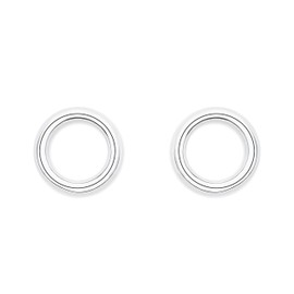S.Oliver Women's Stud Earrings Shiny 925 Sterling Silver Plain Round
