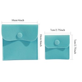 Hsiwto Pack of 10 Velvet Jewelry Pouch Storage Bags 2 Sizes 5 Colors Mixed Portable Gift Bag With Snap Button Multicolored