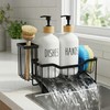 Kitchen Dish Soap Dispenser Set with Sponge Holder, 12OZ Glass