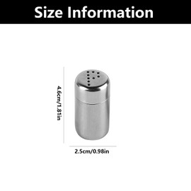 JFGDVW 2 Pcs travel salt and pepper sets, Stainless Steel Mini camping salt and pepper set, for Home Kitchen BBQ Camping Restaurant Sugar Flour Pepper Spice